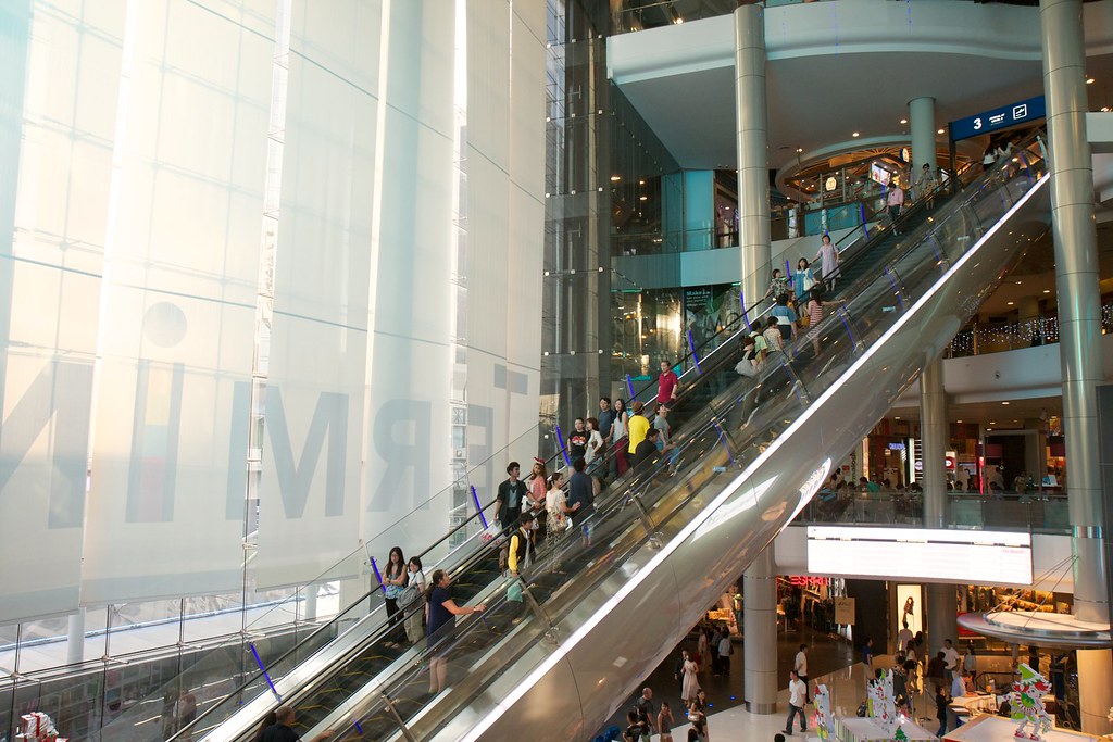 Impressive escalator at Terminal 21 in Korat