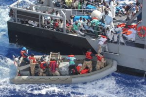 African migrants transferred to a Maltese patrol vessel