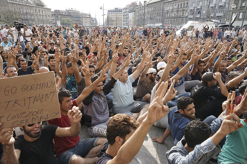 Syrian refugees strike in Budapest