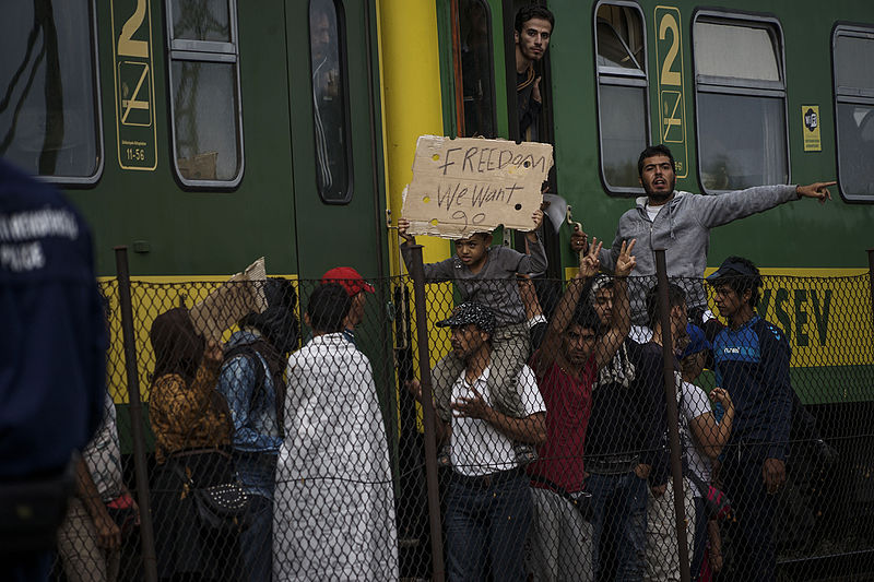 Syrian refugees strike in Hungary
