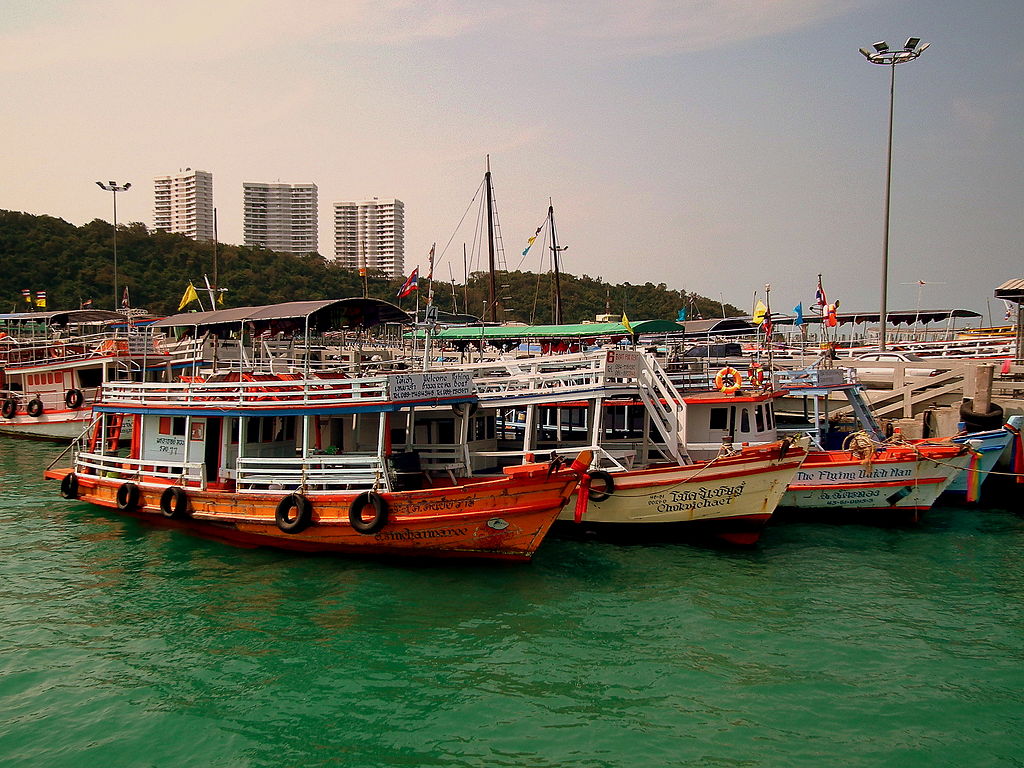 Ferries and boats on Bali Hai Pier, Pattaya