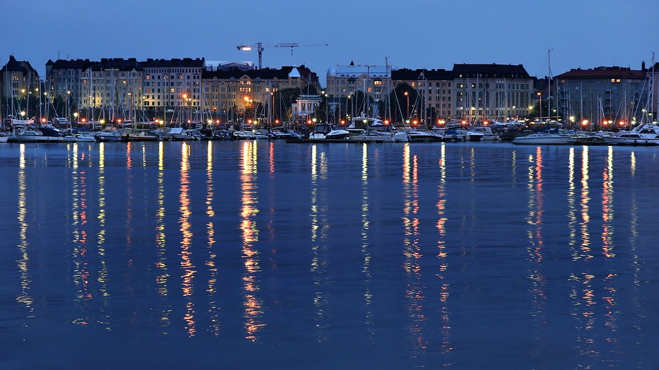Night view of Helsinki, Finland