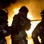 Firefighters in action