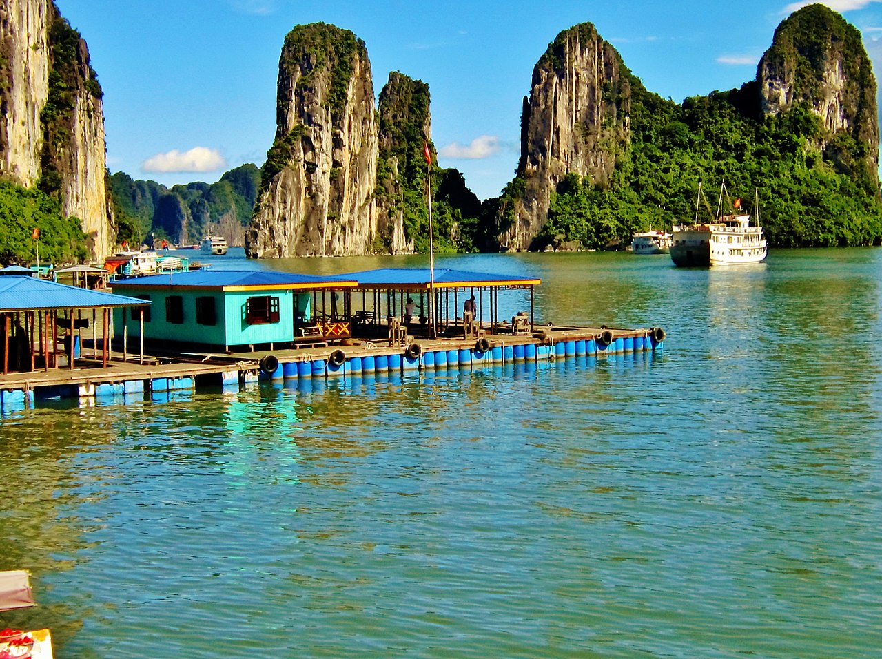Fishing Village in Ha Long Bay, Vietnam.