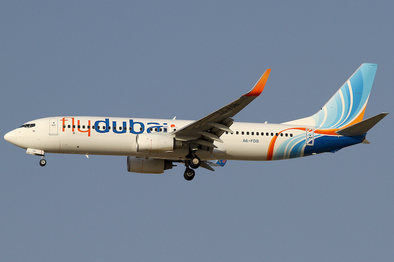 A FlyDubai Boeing B737-800 aircraft