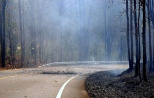 A forest fire in Mae Hong Son province.