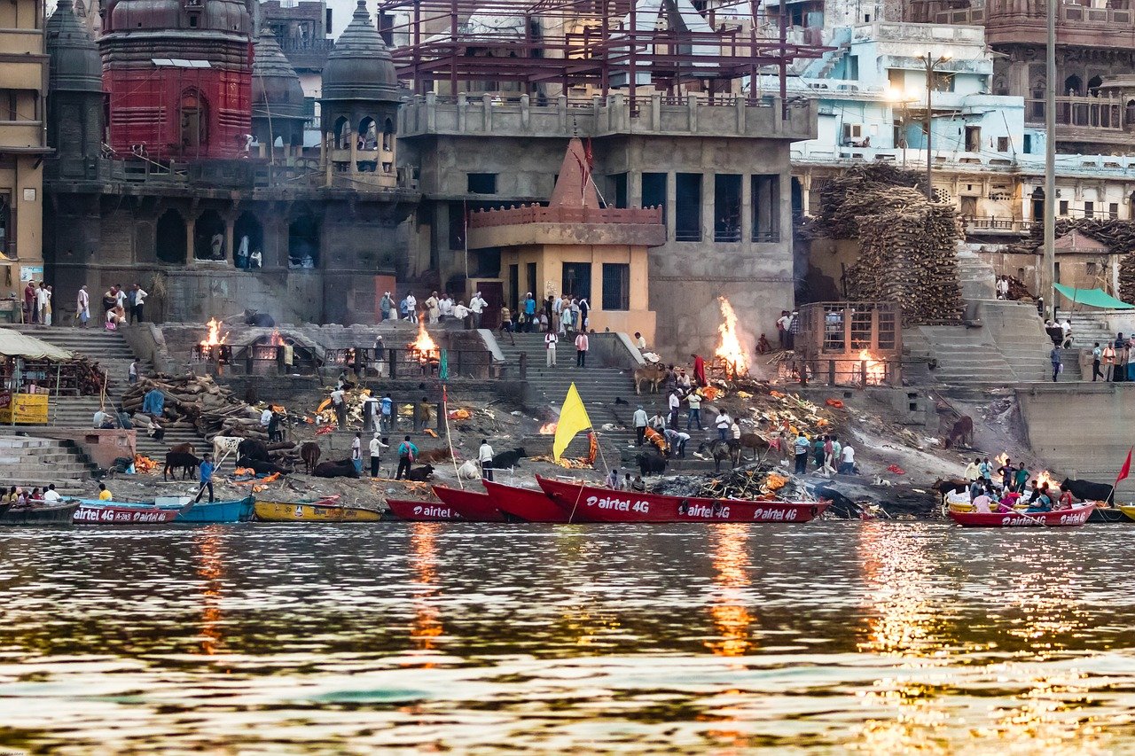 Ganges River bank in Varanasi, India