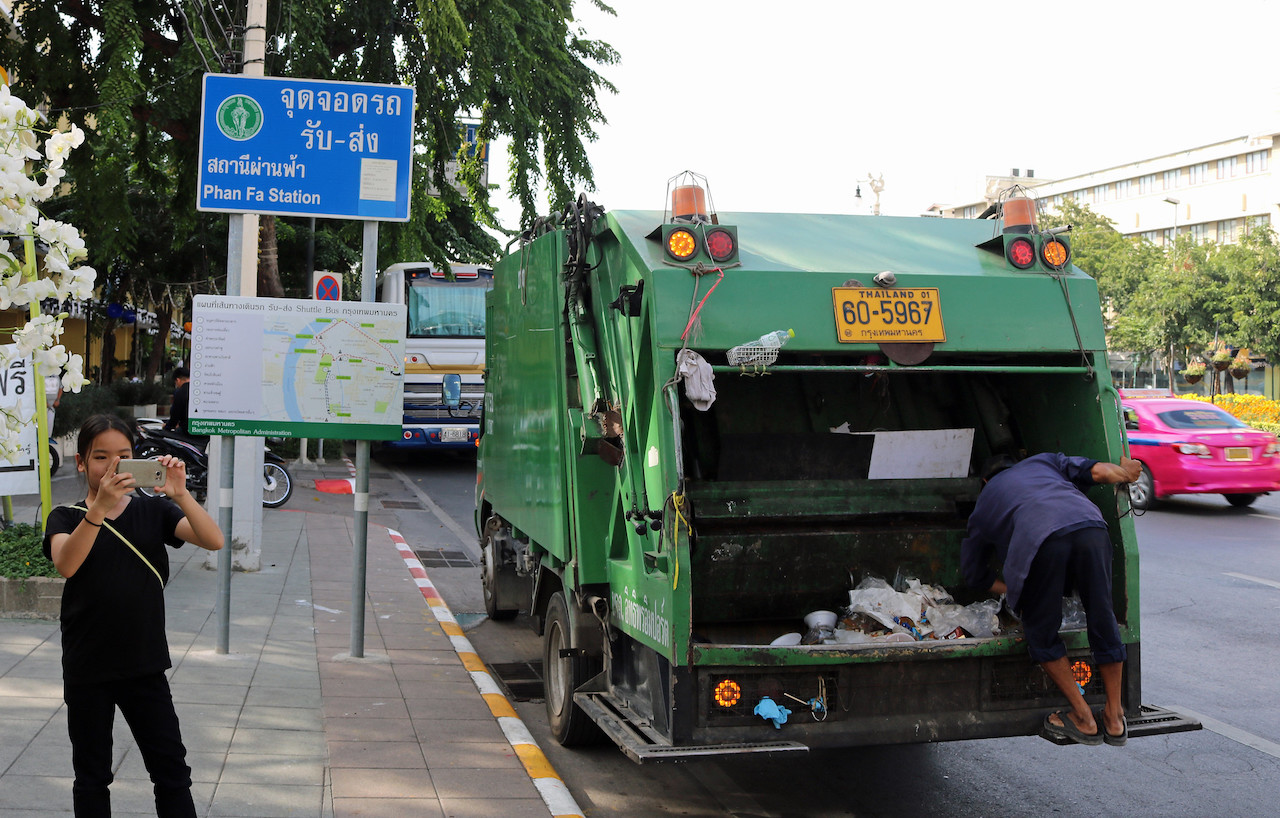 Garbage Truck in Bangkok