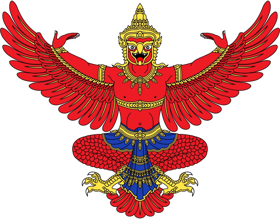 National Emblem of Thailand, depicting a dancing Garuda with outstretched wings