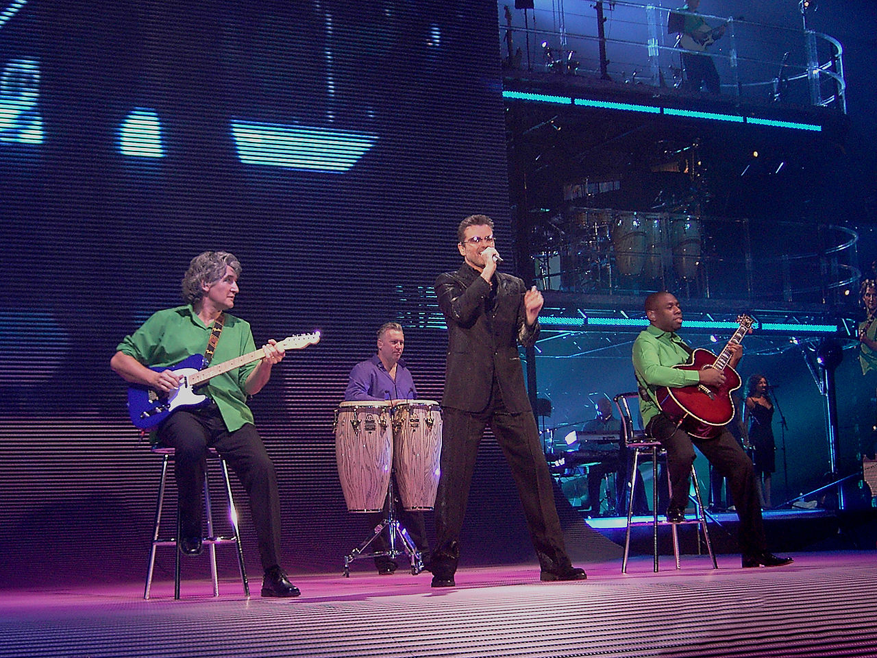 George Michael in concert in Munich, Germany, on 30th October 2006