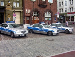 German police cars in front of Davidwache