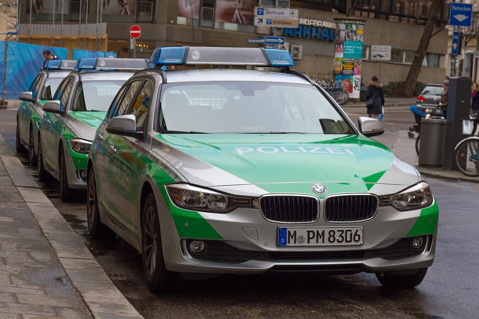 BMW polizei cars in Germany.