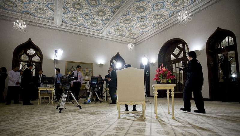 Reporters at the Government building