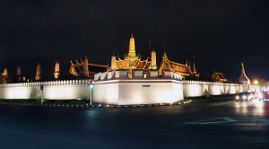 Night view of The Grand Palace in Bangkok