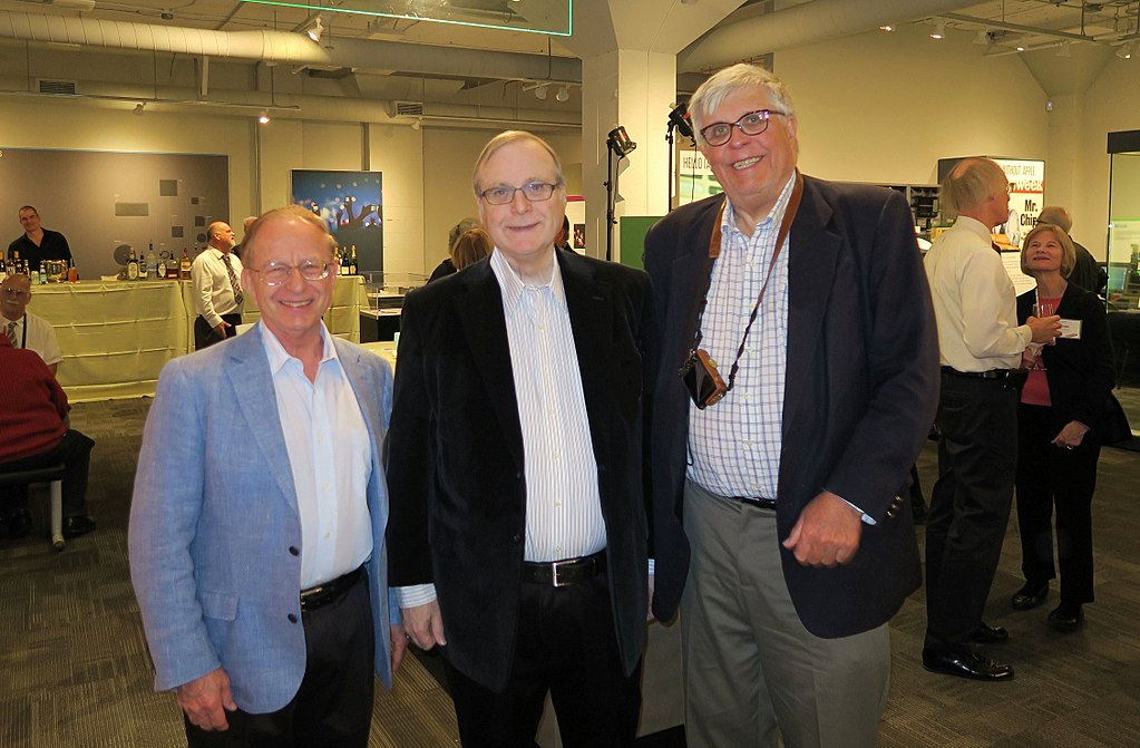 Harry Garland, Paul Allen (Microsoft) and Roger Melen in 2017