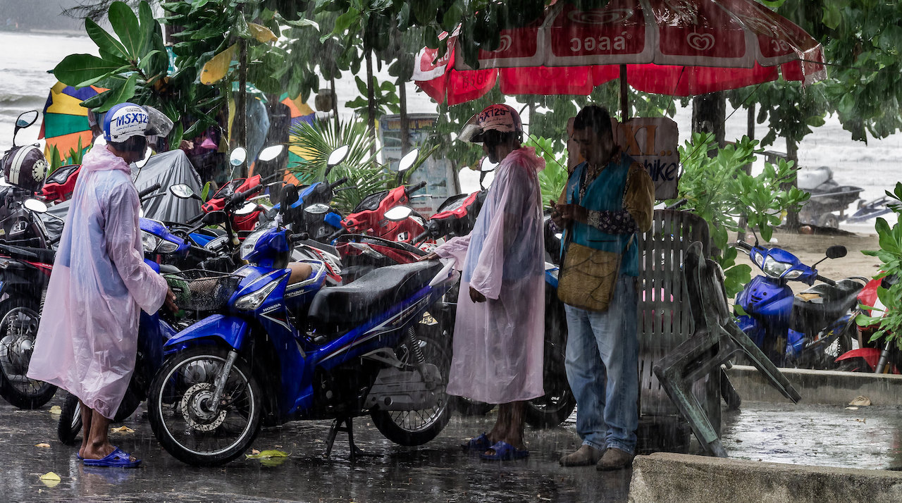 Heavy rain in Patong Beach, Phuket
