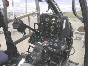 Helicopter cockpit.