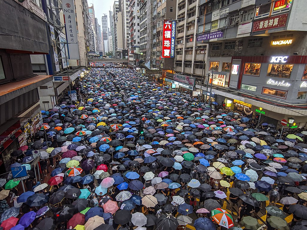 Protesters march against the 2019 Hong Kong extradition bill