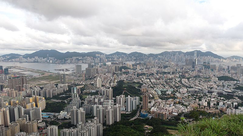 Full view of Kowloon and Hong Kong
