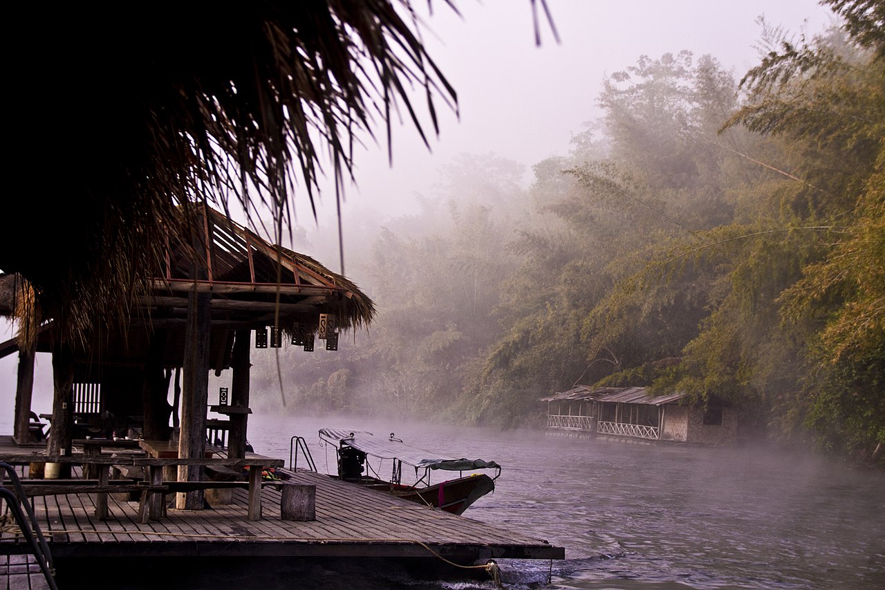 Hot weather and fog in the Thai countryside.