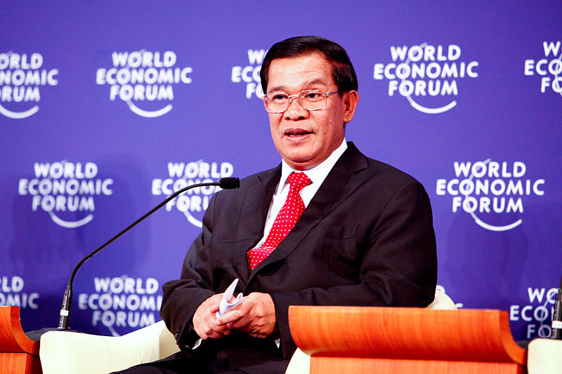 Prime Minister of Cambodia Hun Sen during the World Economic Forum