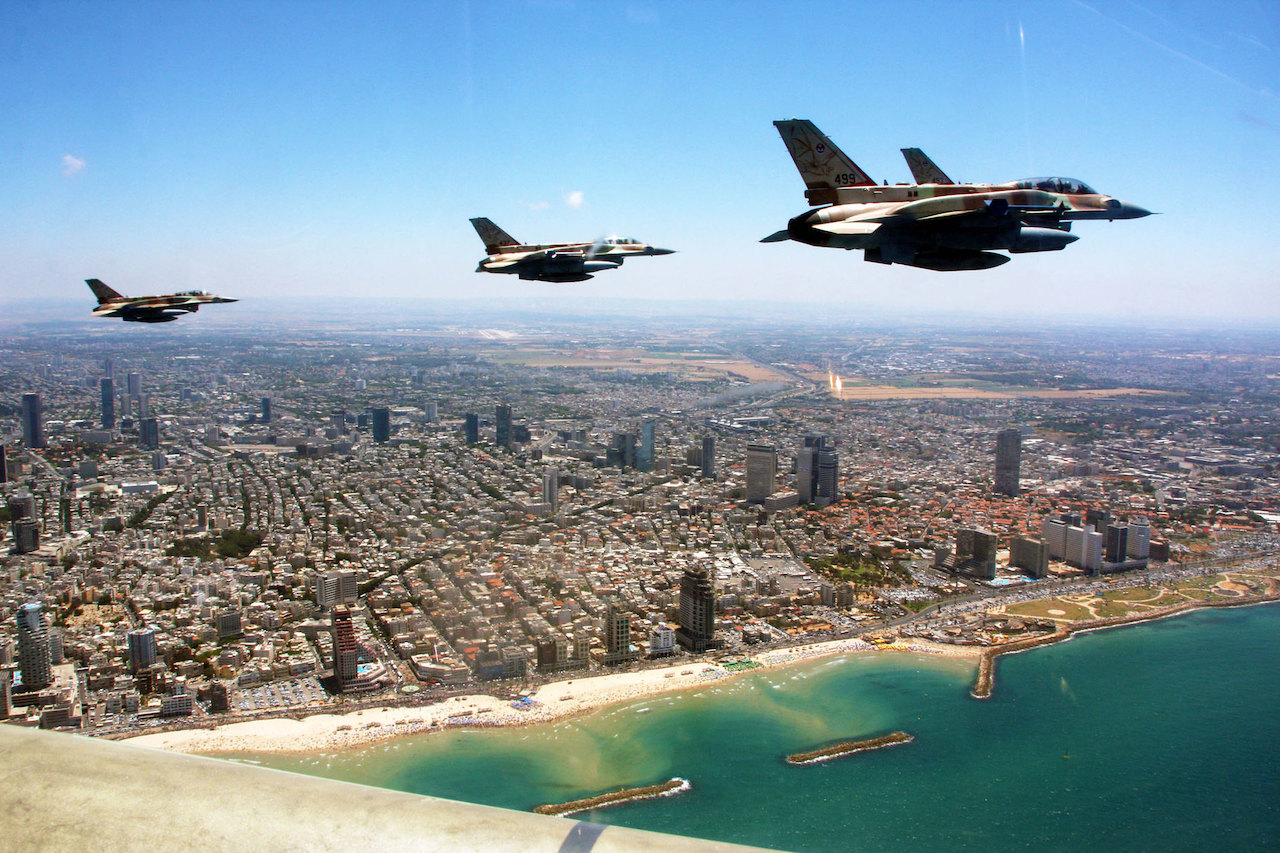 The Israeli Air Force crosses all of Israel from north to south, in honor of the country's Independence Day.