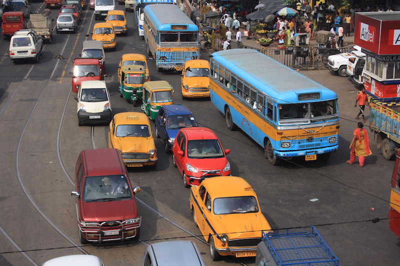 Traffic in Kolkata, India
