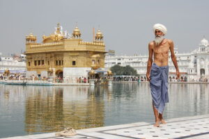 Sikh pilgrim at the Golden Temple in India