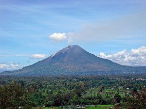 Sinabung volcano in Sumatra, Indonesia