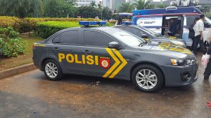 Indonesian police patrol car