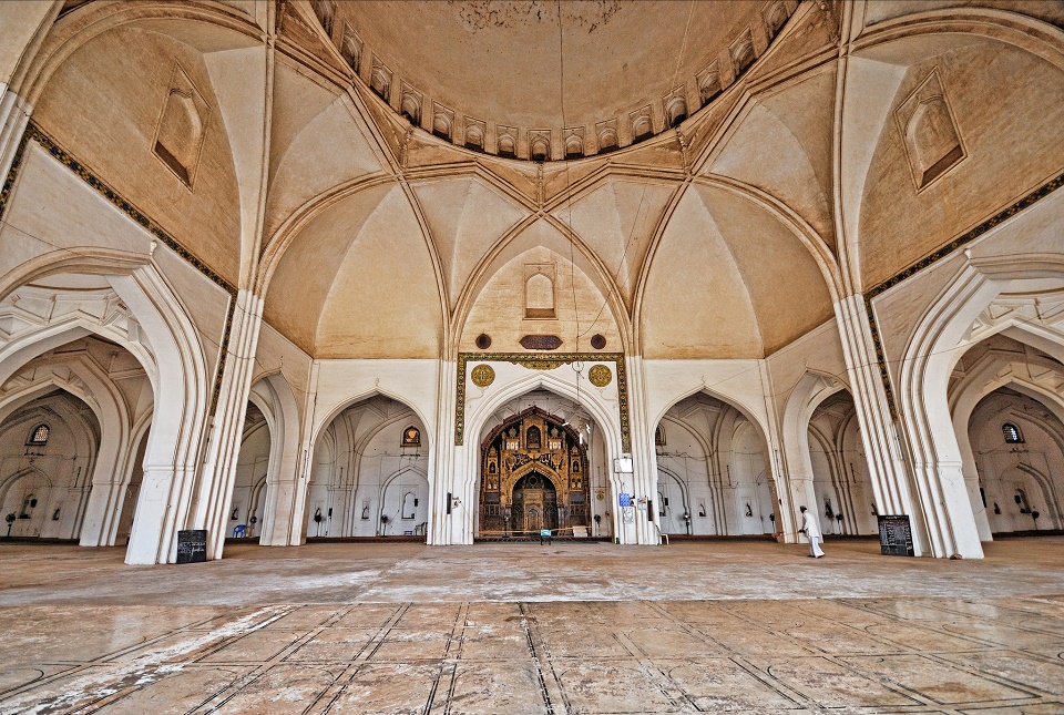 Bijapur Jama Masjid, built between 1557 and 1686, is the largest and the first constructed mosque in Bijapur, Karnataka