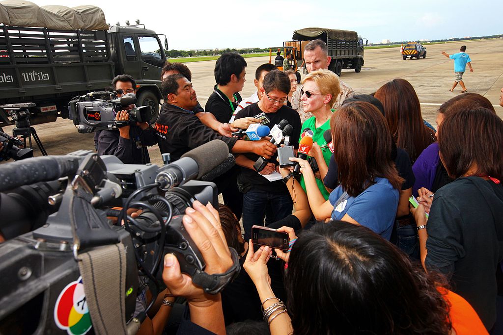 Thai press reporters interview Kristie A. Kenney