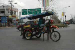 Motorcycle converted into a Tuk Tuk in Kalasin