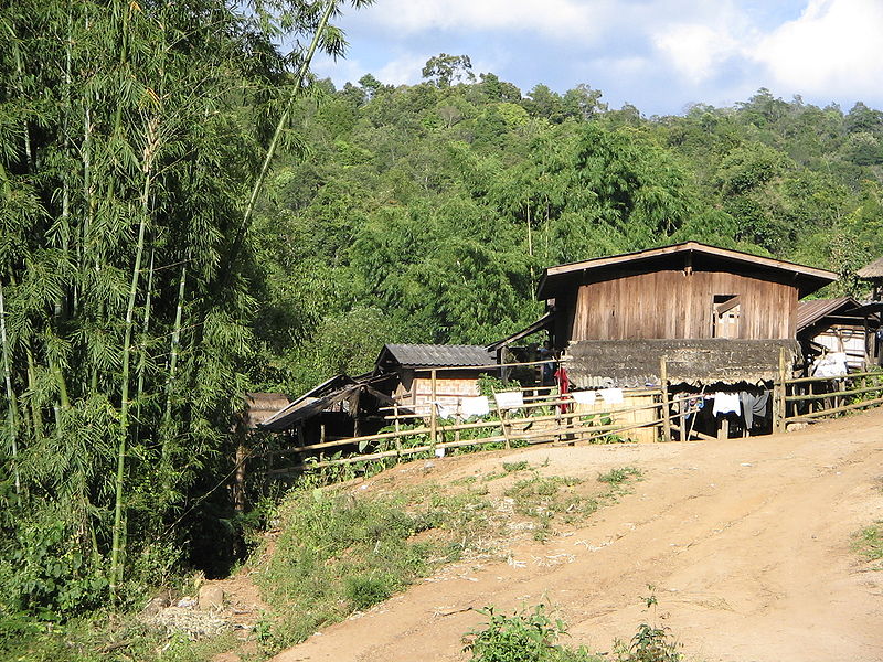 Village of the Karen hilltribe in northern Thailand
