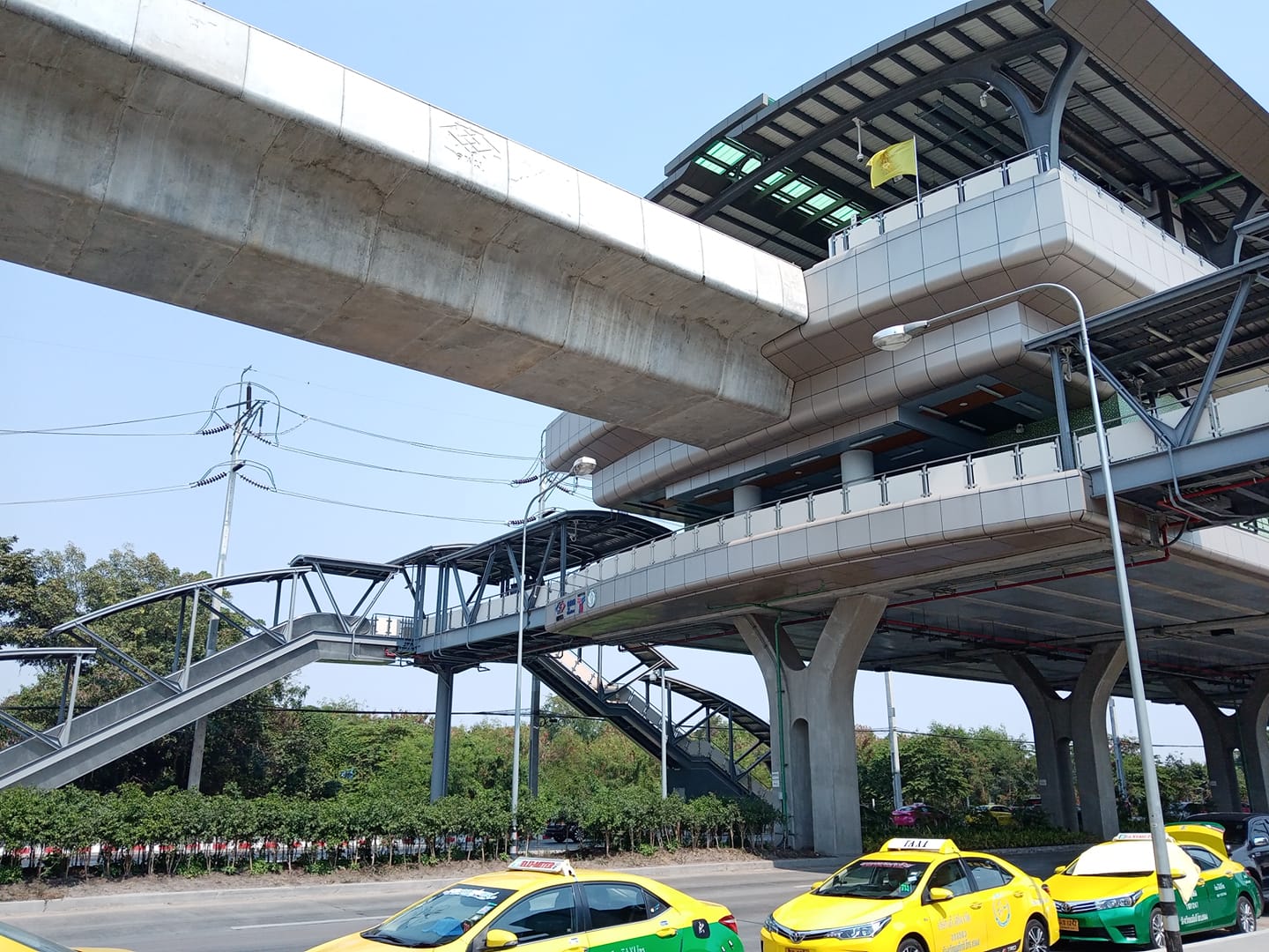 Khu Khot Station, the last stop of BTS Skytrain Sukhumvit Line in Lam Luk Ka, Pathum Thani.