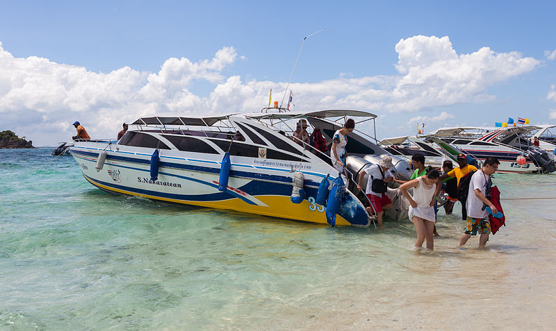 Speedboat in Koh Khai Nok, a small island tucked away in Phang Nga Bay