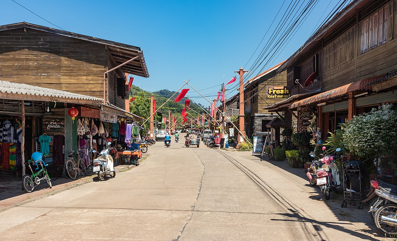 Main Street of Koh Lanta Island Old Town