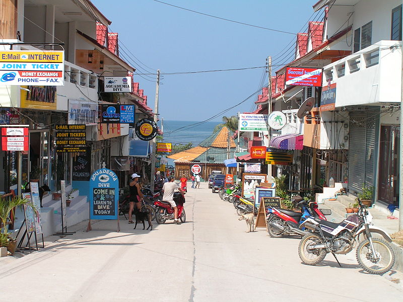 Street in Koh Tao Island, Surat Thani