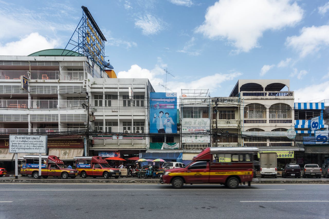 A Baht Bus on a street in Korat, Nakhon Ratchasima province.
