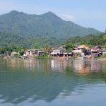 Village near a lake in Laos
