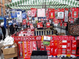 Shop selling Liverpool FC merchandising