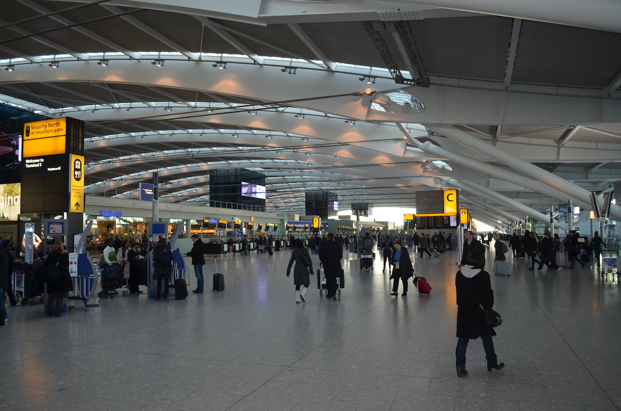 London Heathrow airpor Terminal 5, the newest terminal and mainly used by British Airways.