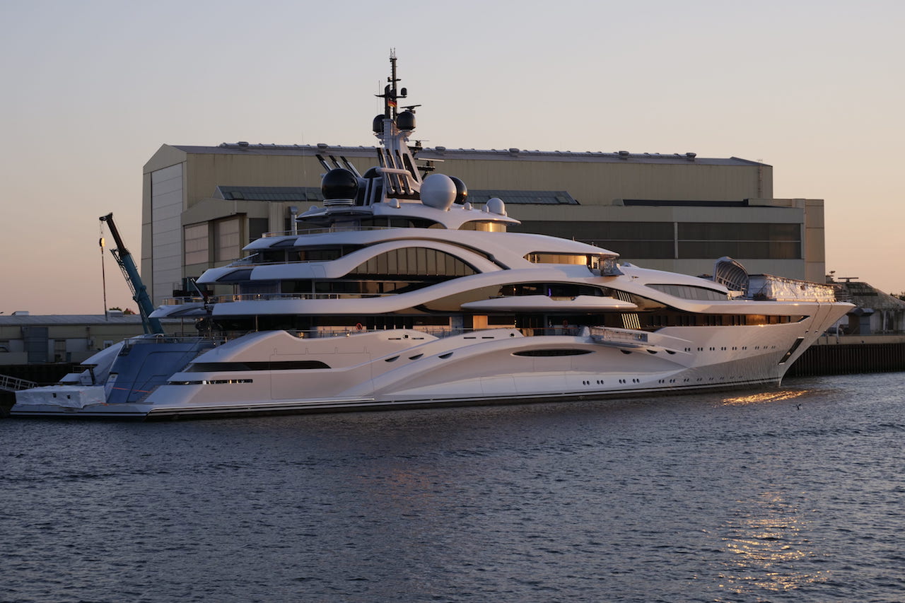 Luxury yacht in the harbor