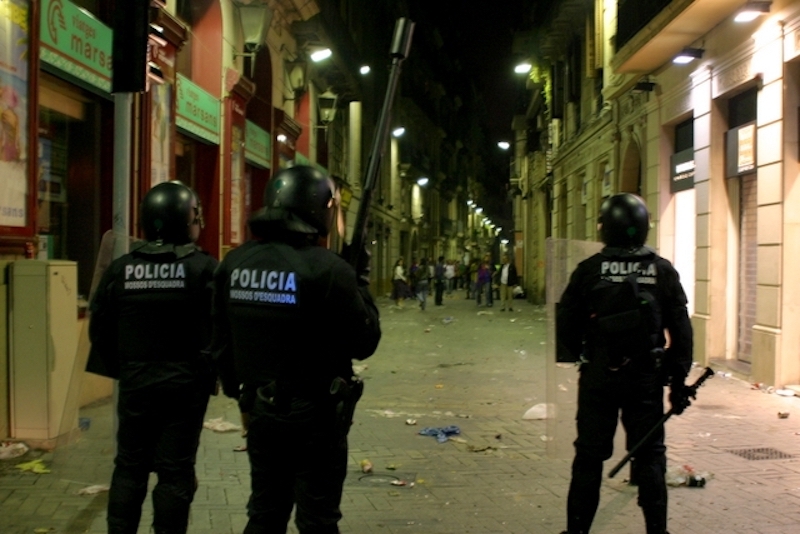 Mossos d'Esquadra anti riot Brimo in Barcelona