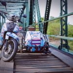 Motorcycle with sidecar on a bridge in Chiang Mai