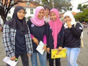 Muslim girls in Jakarta, Indonesia