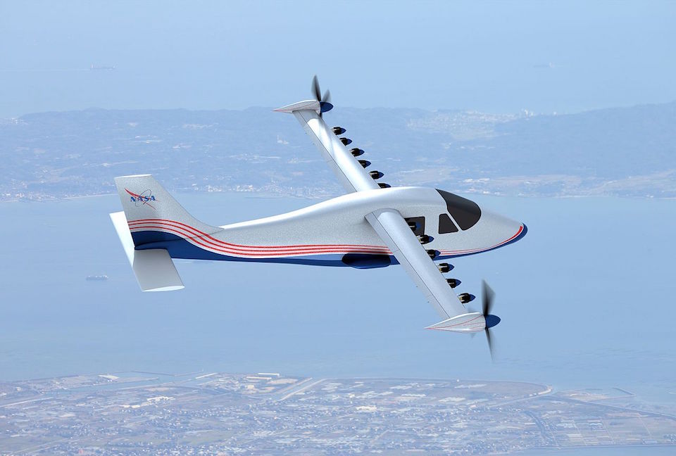 NASA X57-Maxwell experimental light electric aircraft.