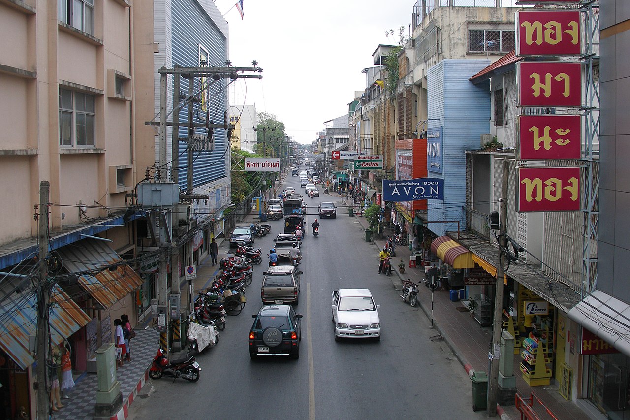 Vehicles driving on a street in Nakhon Si Thammarat