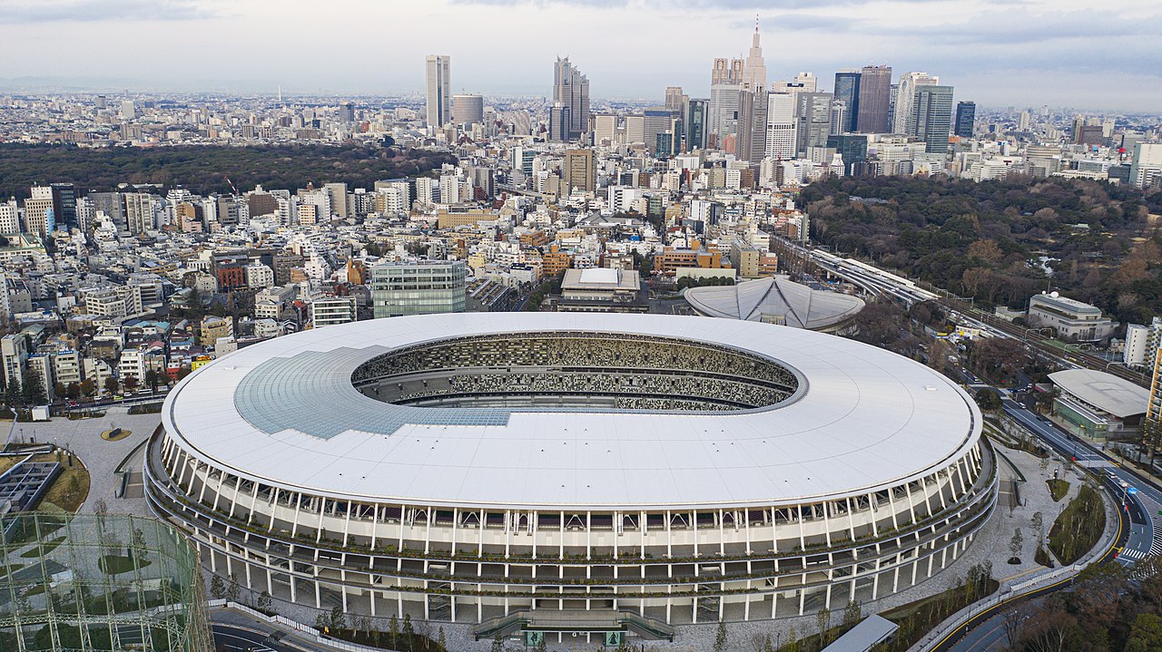 Aerial view of Japan National Stadium, Tokyo