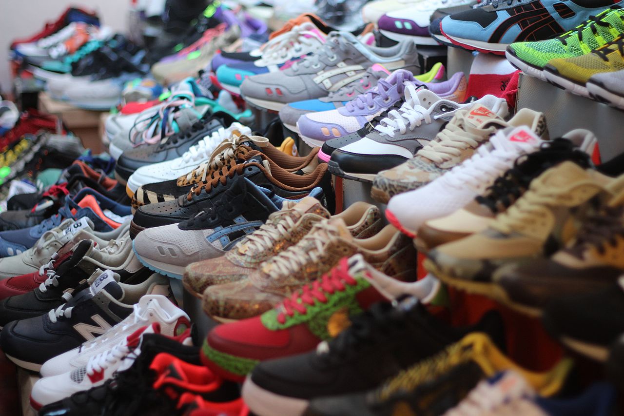 Nike brand sneakers together with other brands